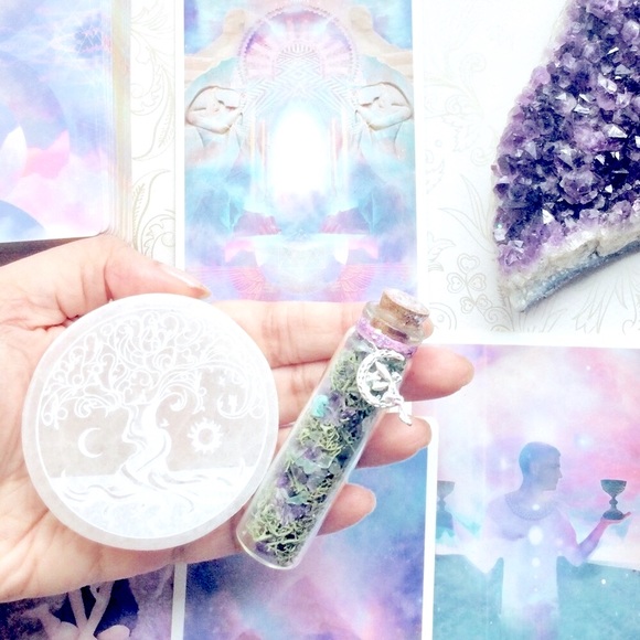 Tree of Life Selenite Charging Disc & Fairy Spell Jar Set - Picture 5 of 5